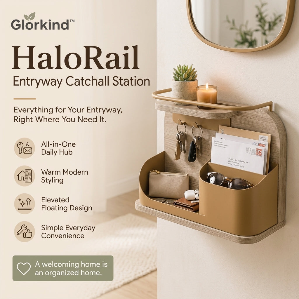 Glorkind™ HaloRail Entryway Catchall Station