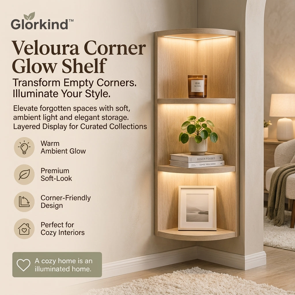 Glorkind™ Veloura Corner Glow Shelf