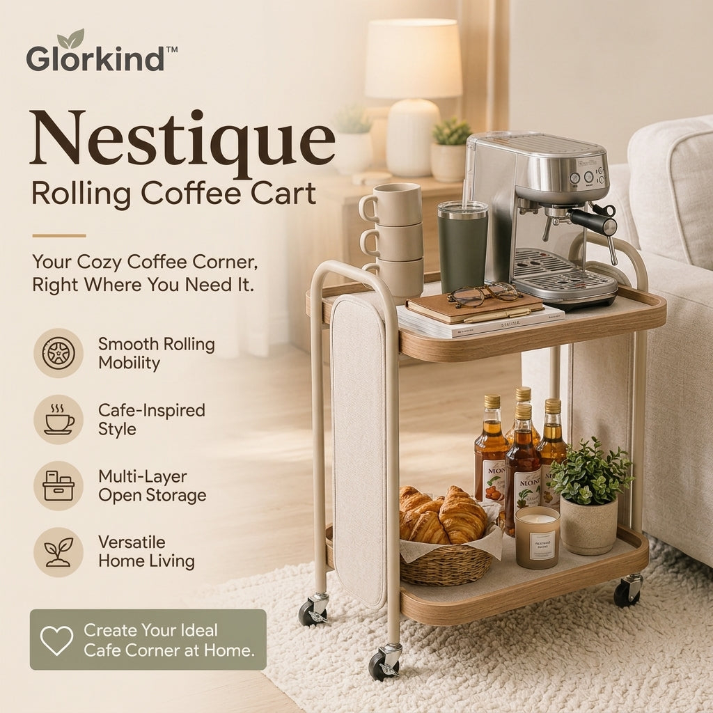 Glorkind™ Nestique Rolling Coffee Cart